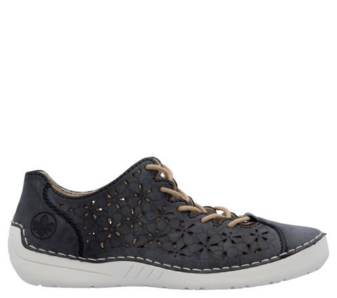 Pantofi casual, dama, RIEKER ANTISTRESS, 52518-14 bleumarin, piele ecologica